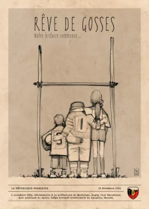 Affiche Rêve de gosses Rugby club Vannetais 1950