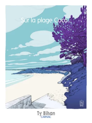 Carnac Plage Ty Bihan 30x40 bleu