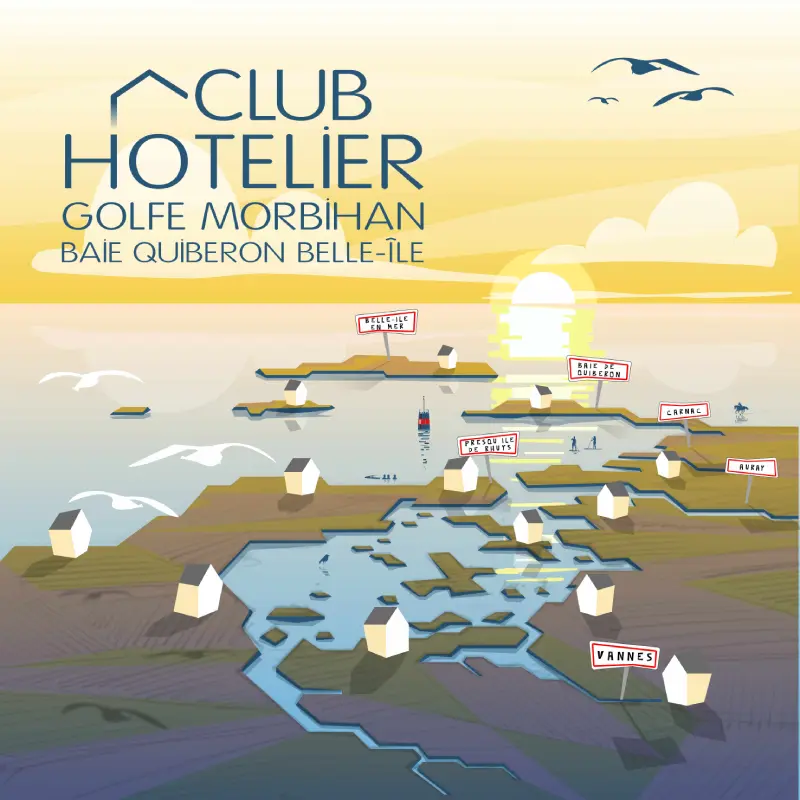 Affiche collaboration avec le club hotelier Golfe du Morbihan